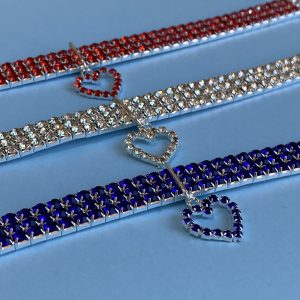 Нашийник зі стразами і підвіскою "серце"